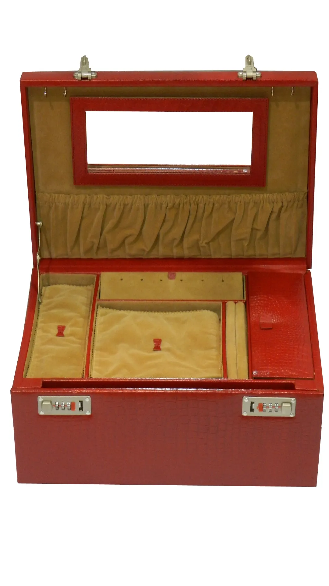Jewelry Box Genuine Leather Multipurpose XL-Size Number Lock