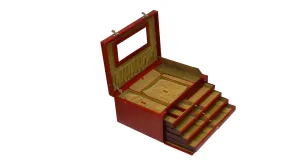 Jewelry Box Genuine Leather Multipurpose XL-Size Number Lock