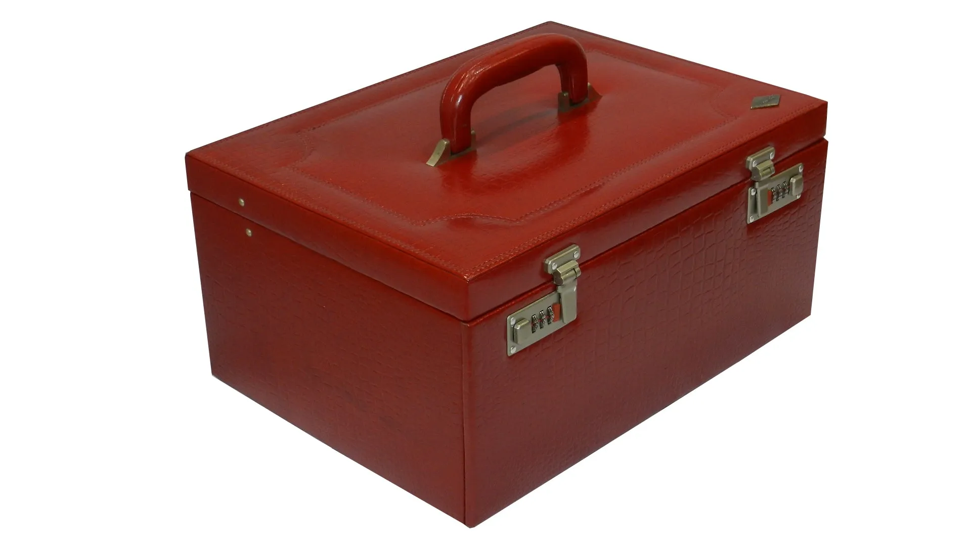 Jewelry Box Genuine Leather Multipurpose XL-Size Number Lock