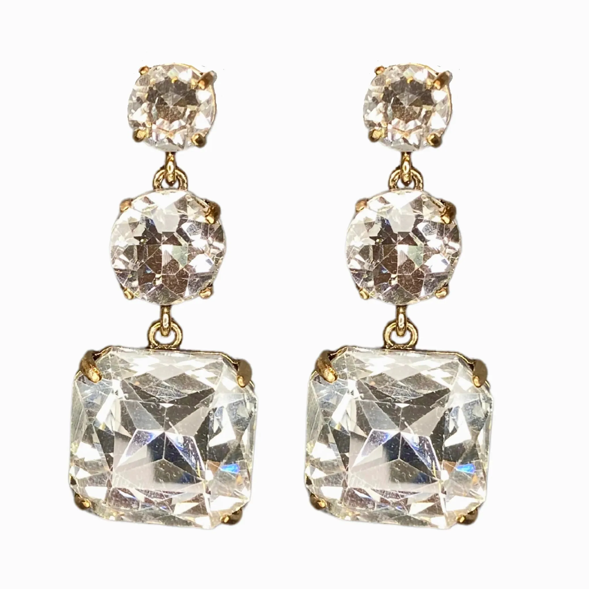 Julia Triple Crystal Earrings