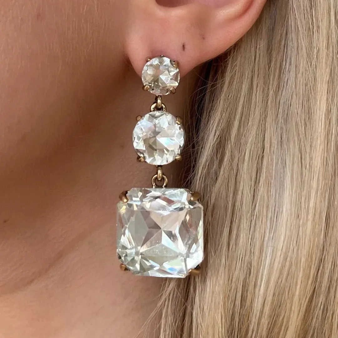 Julia Triple Crystal Earrings