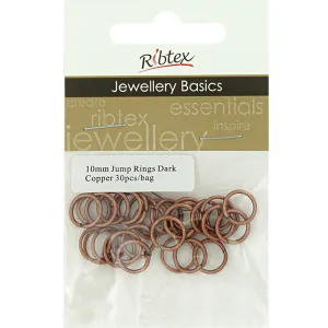 JUMP RINGS DARK COPPER 10MM 30PC