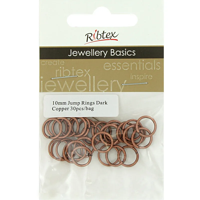 JUMP RINGS DARK COPPER 10MM 30PC