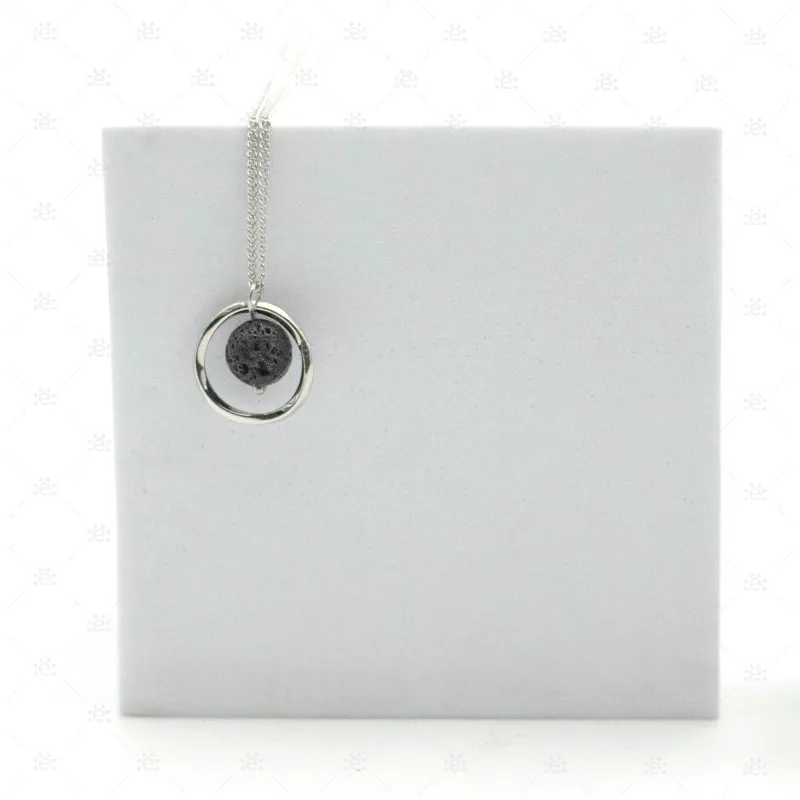 Kaliah : Twist Circle Lava Necklace