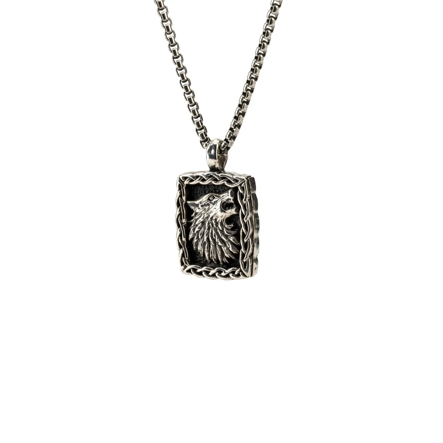 Keith Jack Small Sterling Silver Wolf Pendant