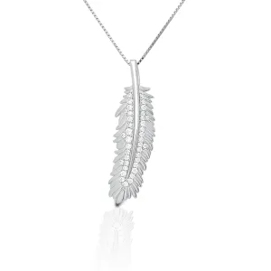 Kelly Herd Necklace Shimmering Feather - Sterling Silver