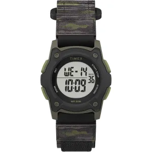 Kid's Digital 35mm Watch - Green Camo w/Fastwrap Strap
