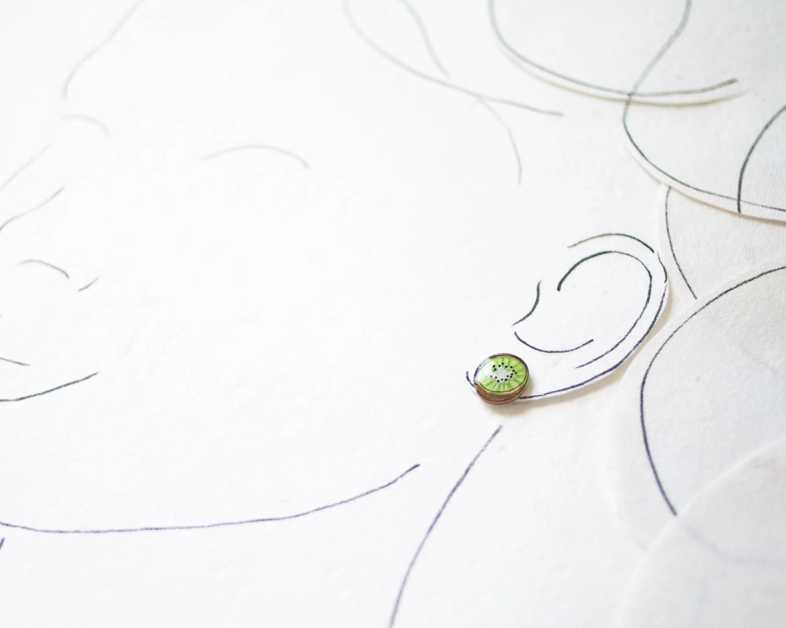 Kiwi Fruit Stud Earrings