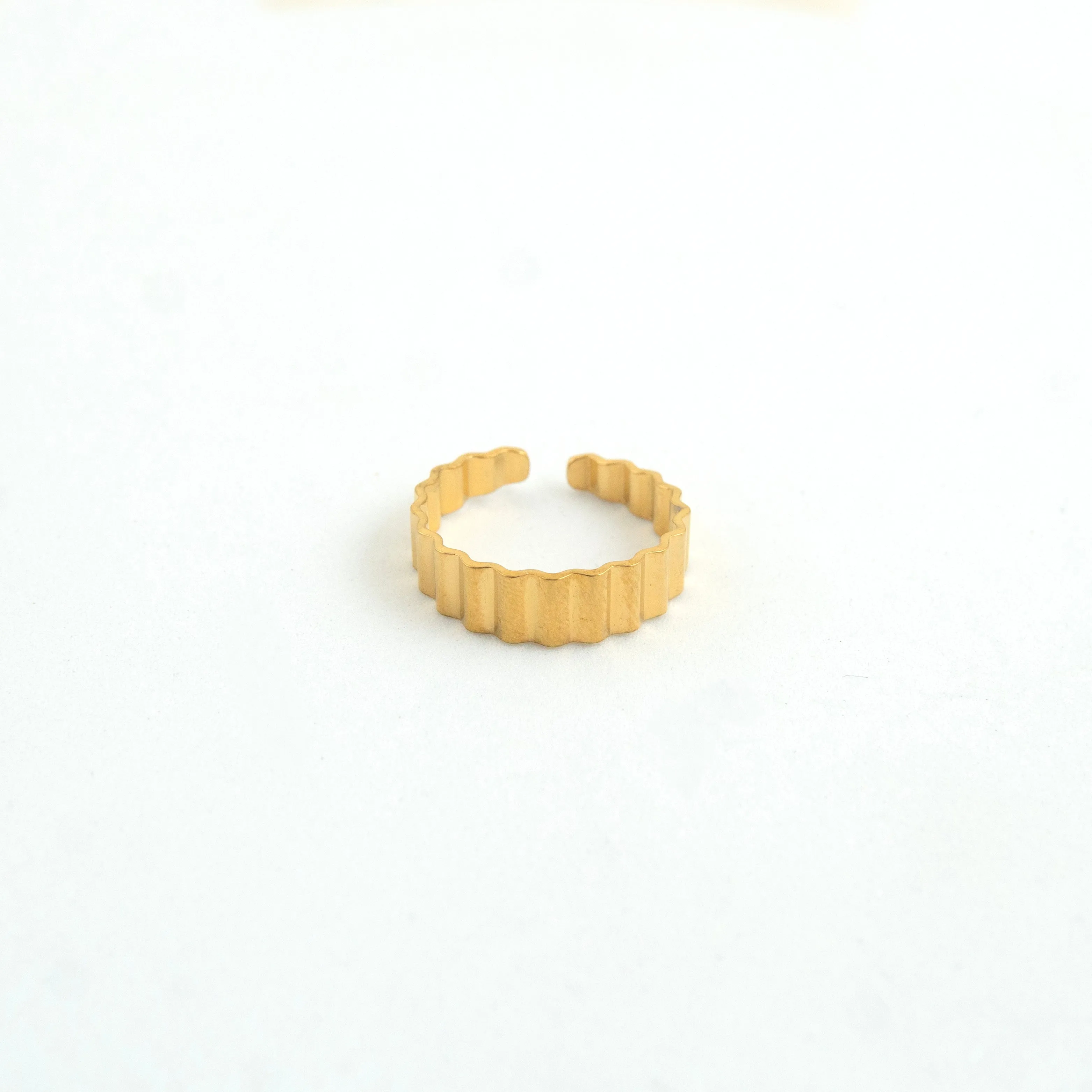 Koa Strip Adjustable Ring Gold Plated