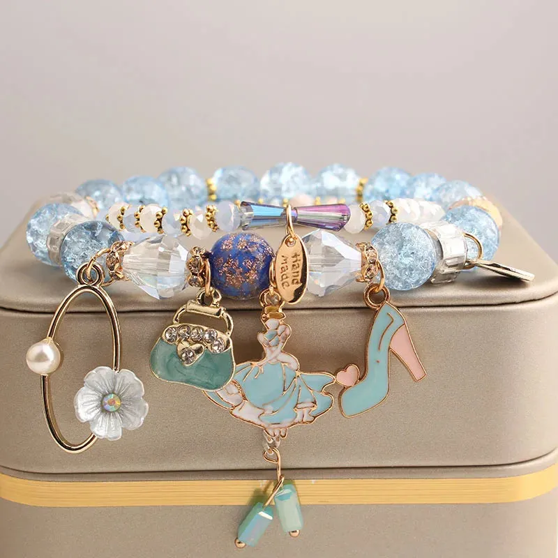 Korean Style fresh wrist bracelet for women outbreak beads elastic bracelets for women butterfly starfish girl jewelry for women