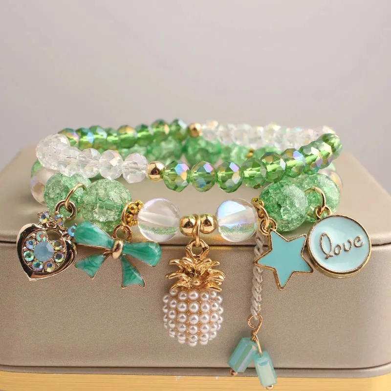 Korean Style fresh wrist bracelet for women outbreak beads elastic bracelets for women butterfly starfish girl jewelry for women