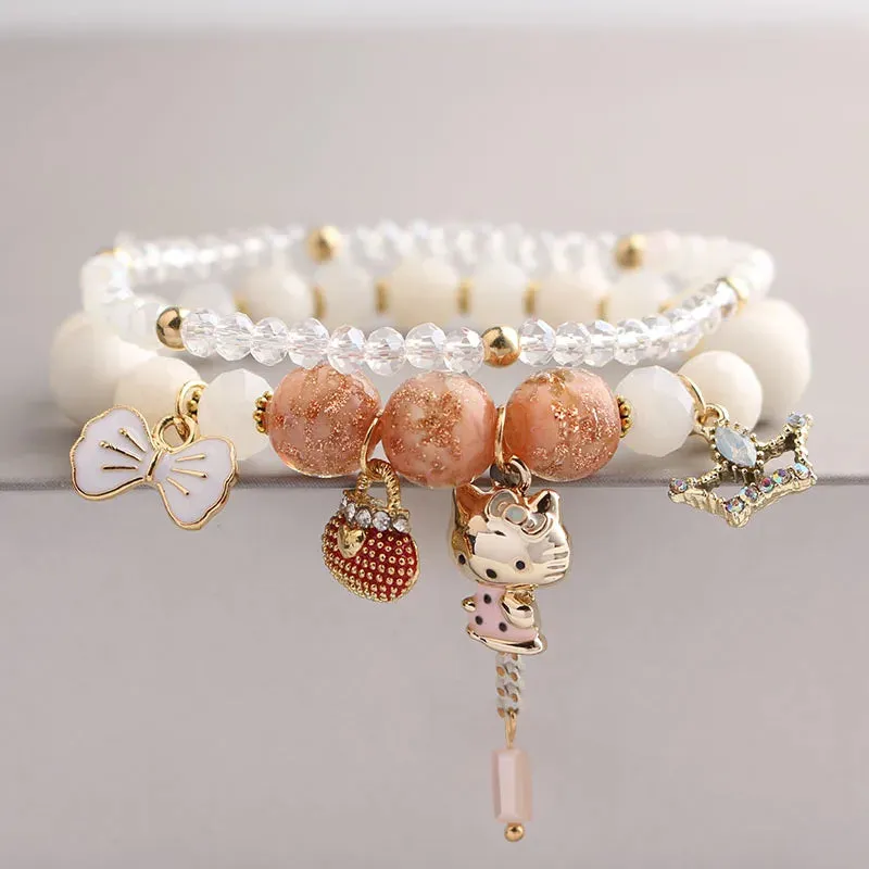 Korean Style fresh wrist bracelet for women outbreak beads elastic bracelets for women butterfly starfish girl jewelry for women