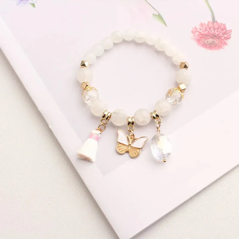 Korean Style fresh wrist bracelet for women outbreak beads elastic bracelets for women butterfly starfish girl jewelry for women