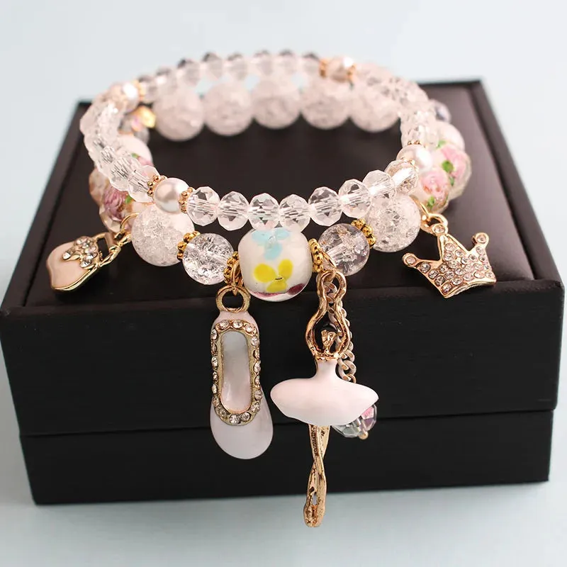 Korean Style fresh wrist bracelet for women outbreak beads elastic bracelets for women butterfly starfish girl jewelry for women