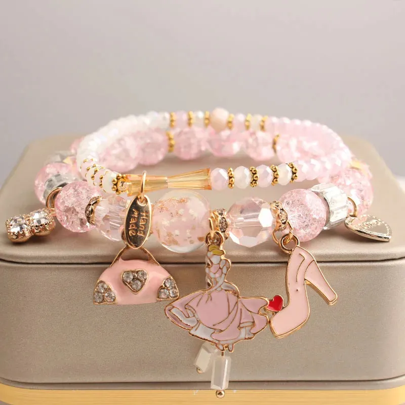 Korean Style fresh wrist bracelet for women outbreak beads elastic bracelets for women butterfly starfish girl jewelry for women