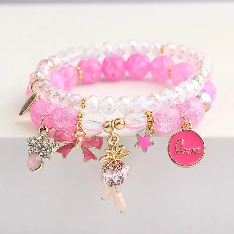 Korean Style fresh wrist bracelet for women outbreak beads elastic bracelets for women butterfly starfish girl jewelry for women