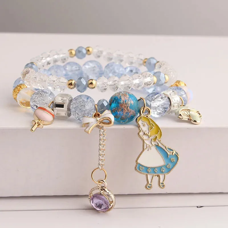 Korean Style fresh wrist bracelet for women outbreak beads elastic bracelets for women butterfly starfish girl jewelry for women