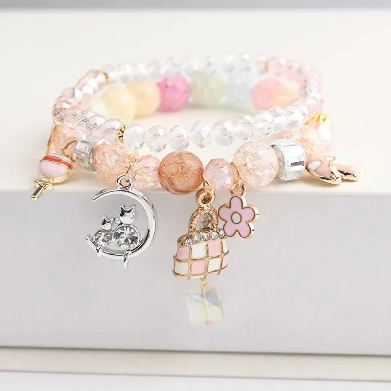 Korean Style fresh wrist bracelet for women outbreak beads elastic bracelets for women butterfly starfish girl jewelry for women