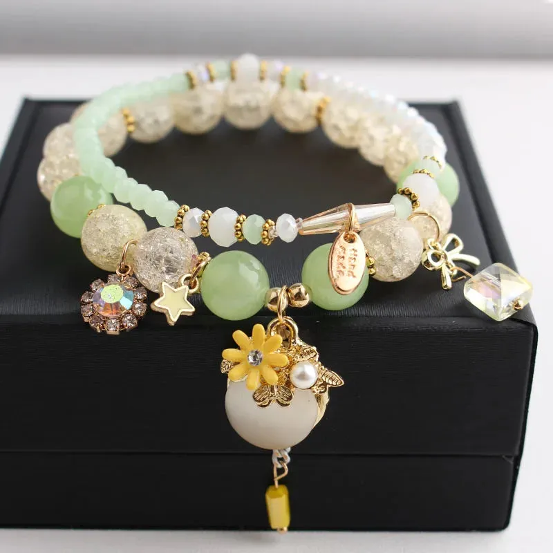 Korean Style fresh wrist bracelet for women outbreak beads elastic bracelets for women butterfly starfish girl jewelry for women