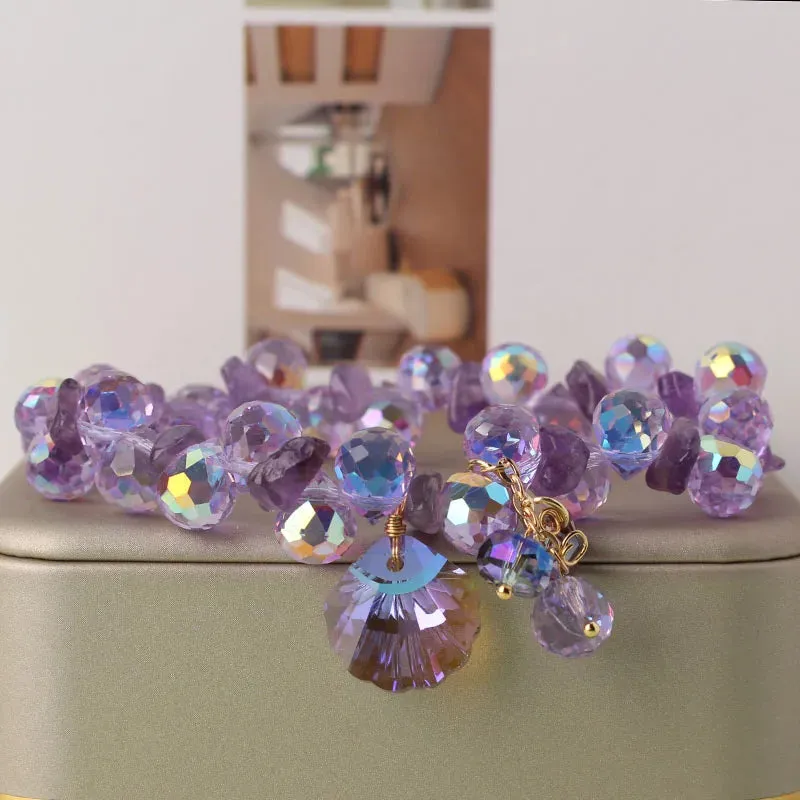 Korean style holiday travel gift Crystal double bracelet for women gift Joker clothes temperament jewelry for women friends gift