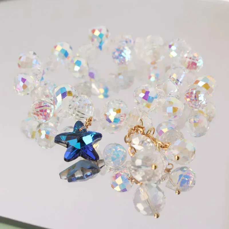 Korean style holiday travel gift Crystal double bracelet for women gift Joker clothes temperament jewelry for women friends gift