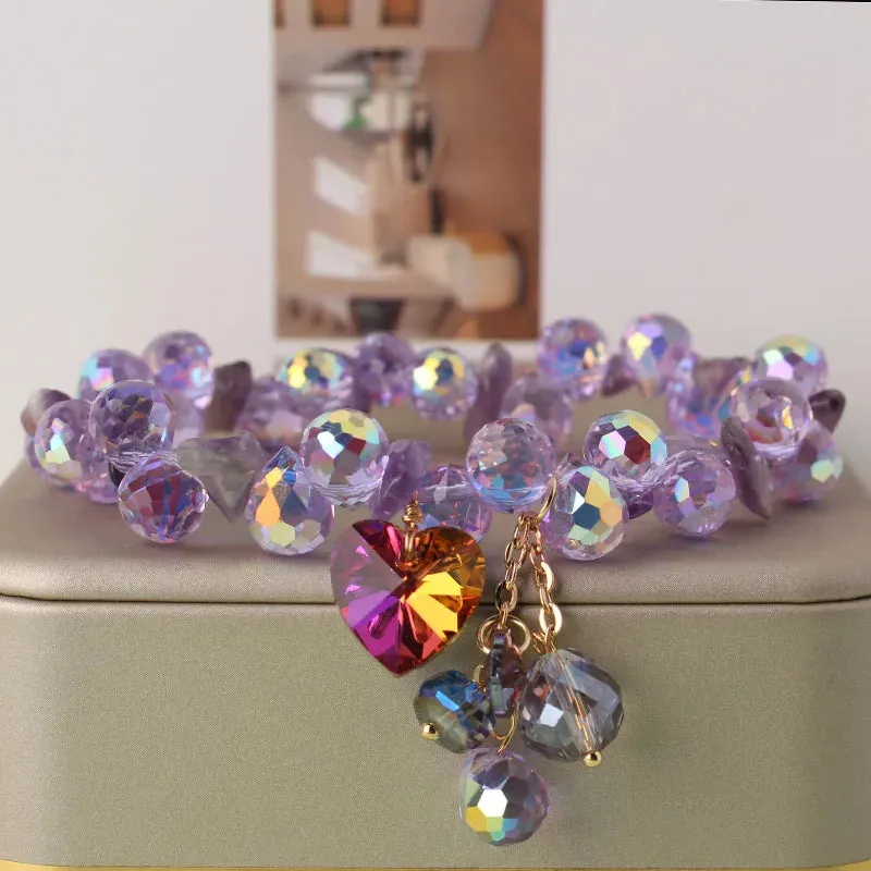 Korean style holiday travel gift Crystal double bracelet for women gift Joker clothes temperament jewelry for women friends gift