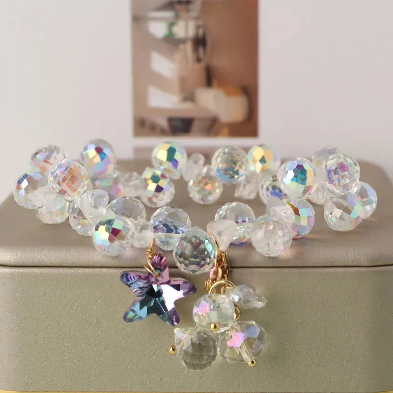 Korean style holiday travel gift Crystal double bracelet for women gift Joker clothes temperament jewelry for women friends gift