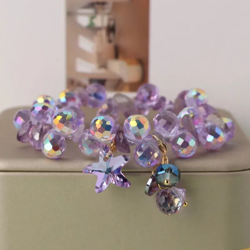 Korean style holiday travel gift Crystal double bracelet for women gift Joker clothes temperament jewelry for women friends gift