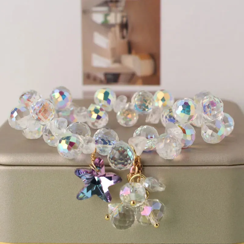 Korean style holiday travel gift Crystal double bracelet for women gift Joker clothes temperament jewelry for women friends gift