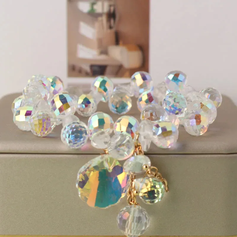 Korean style holiday travel gift Crystal double bracelet for women gift Joker clothes temperament jewelry for women friends gift