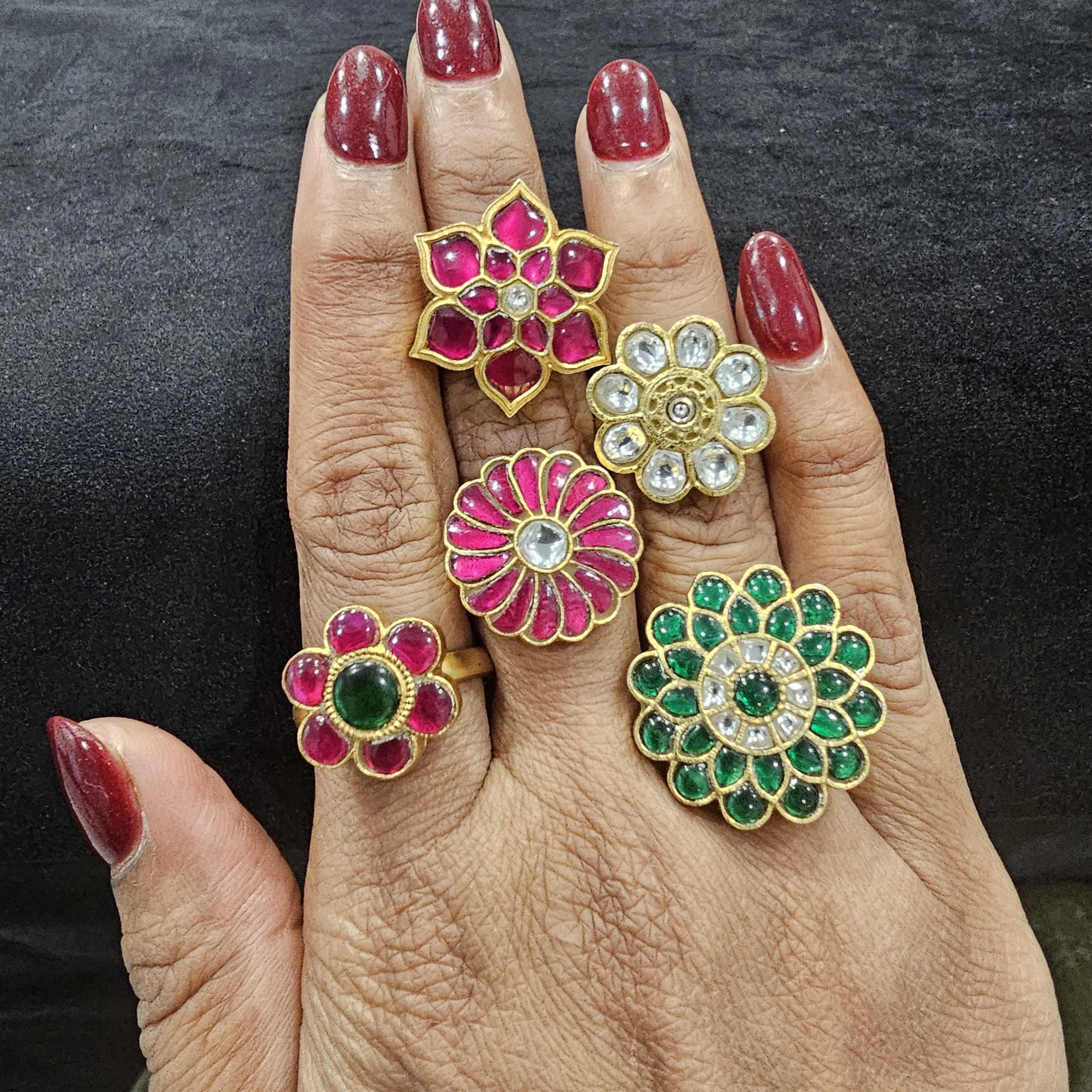 kundan Adjustable rings