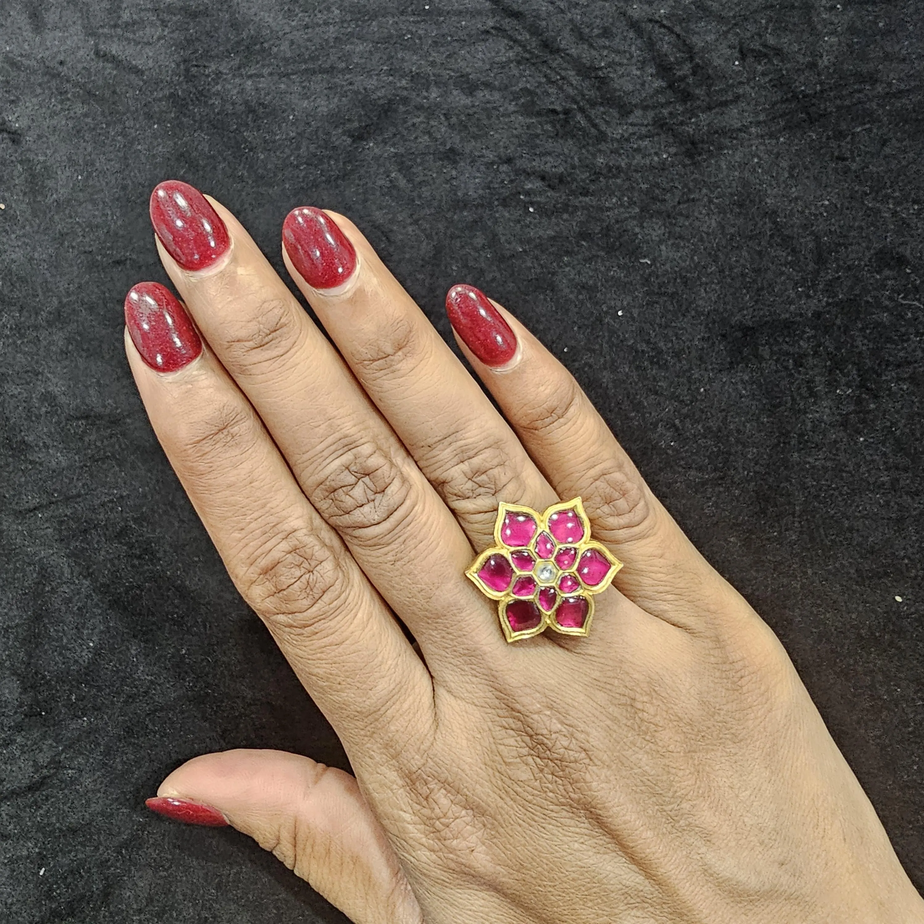 kundan Adjustable rings