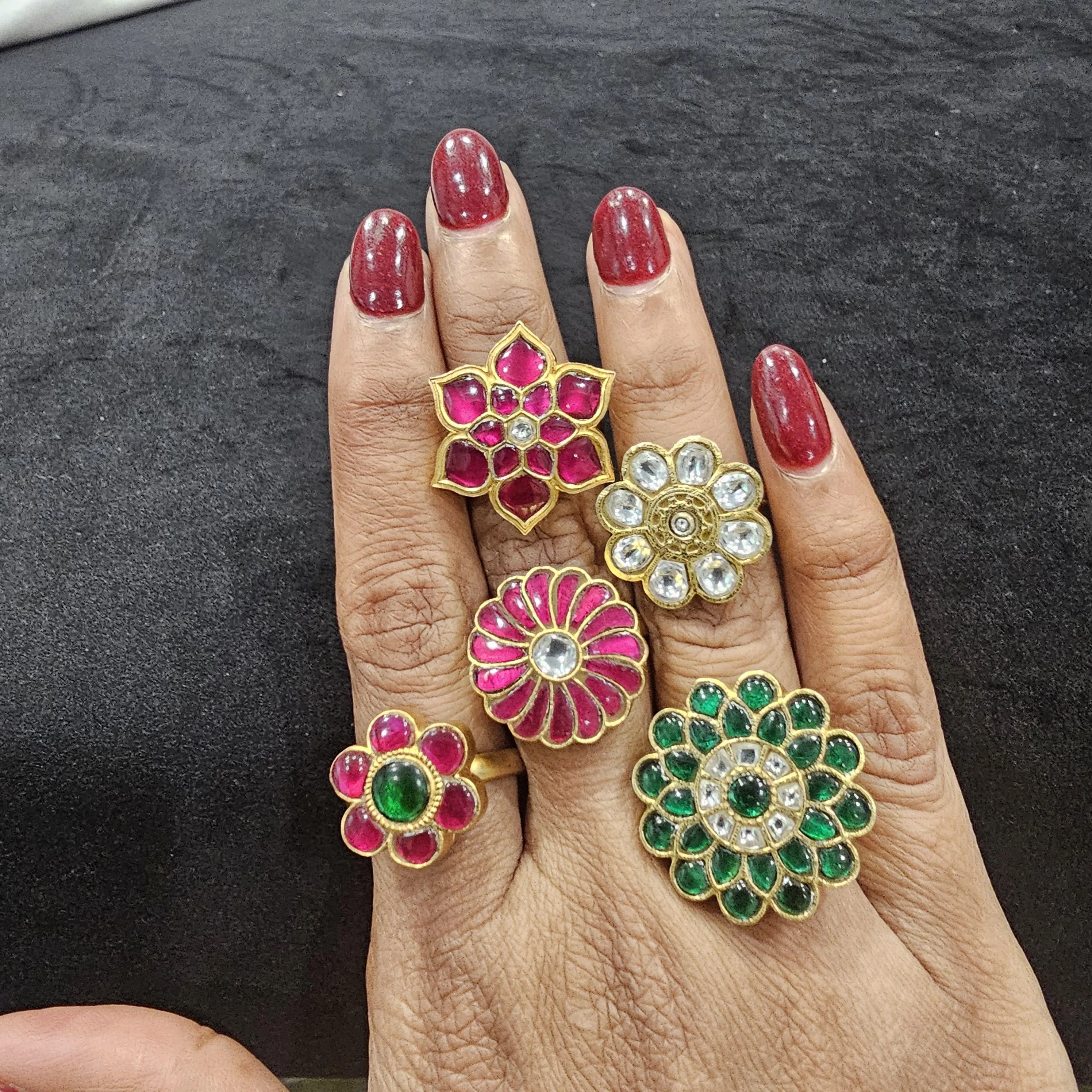 kundan Adjustable rings