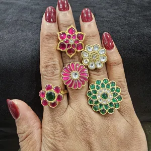 kundan Adjustable rings