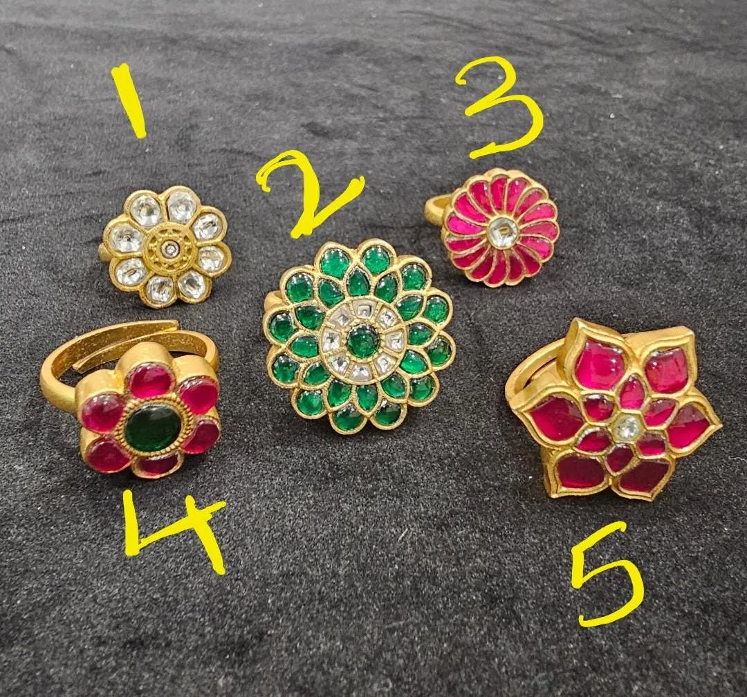 kundan Adjustable rings