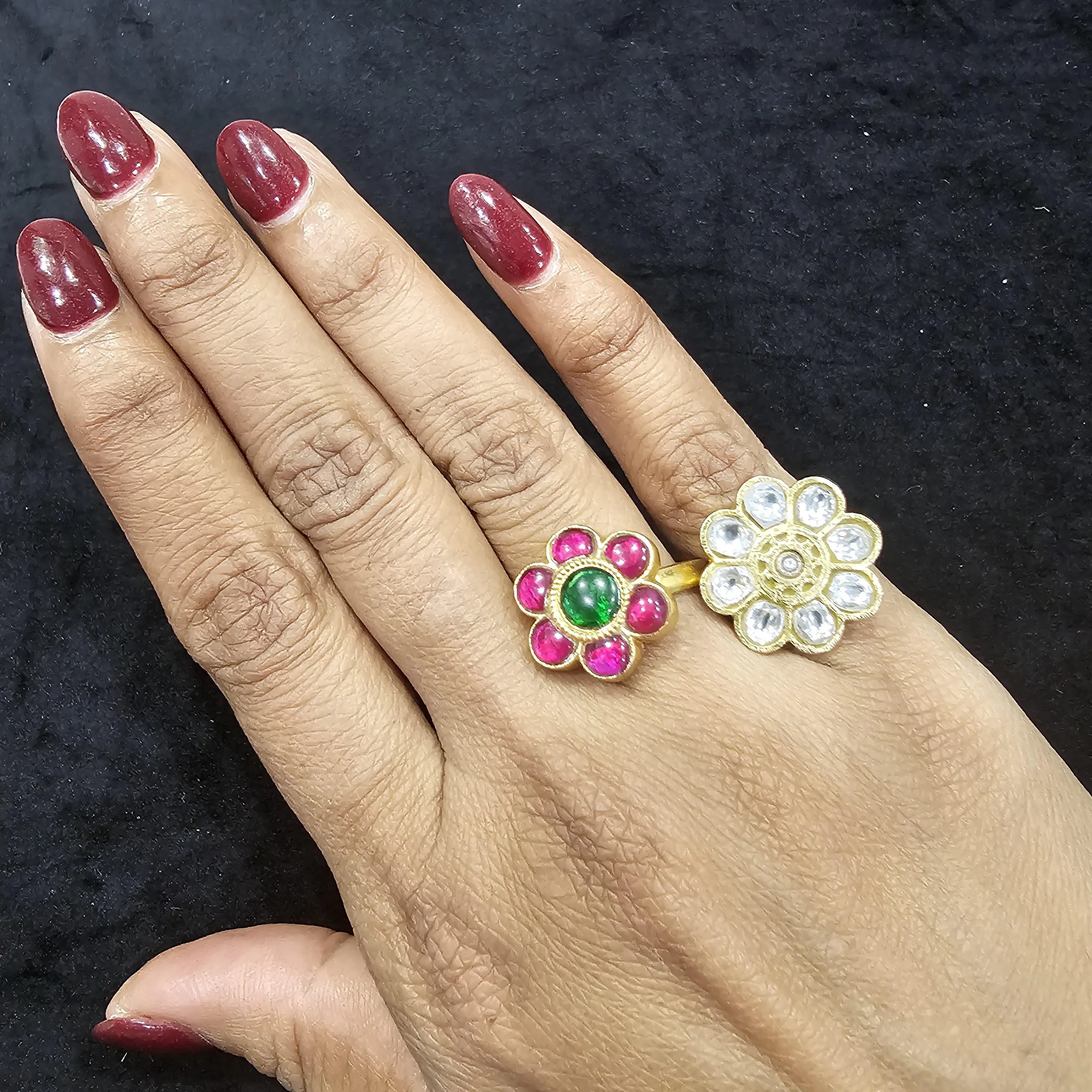 kundan Adjustable rings