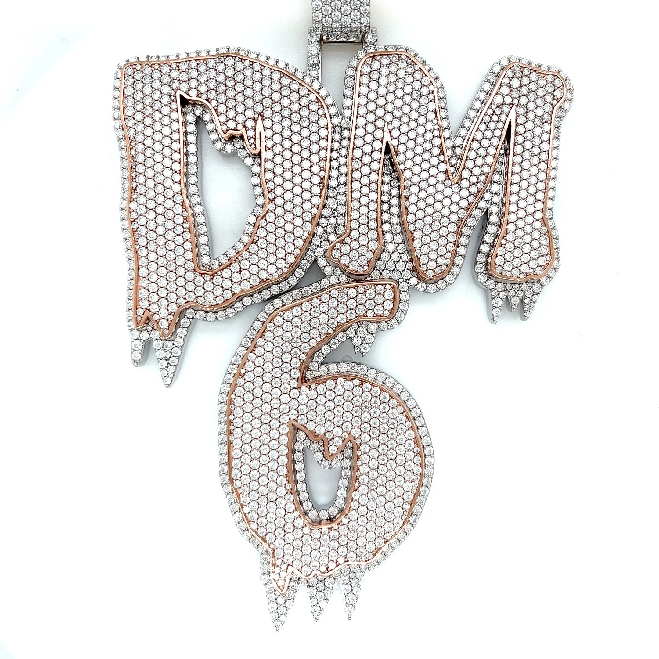 Lab-Created Moissanite Bling Hip Hop DM 6 Custom Design Pendant Charm