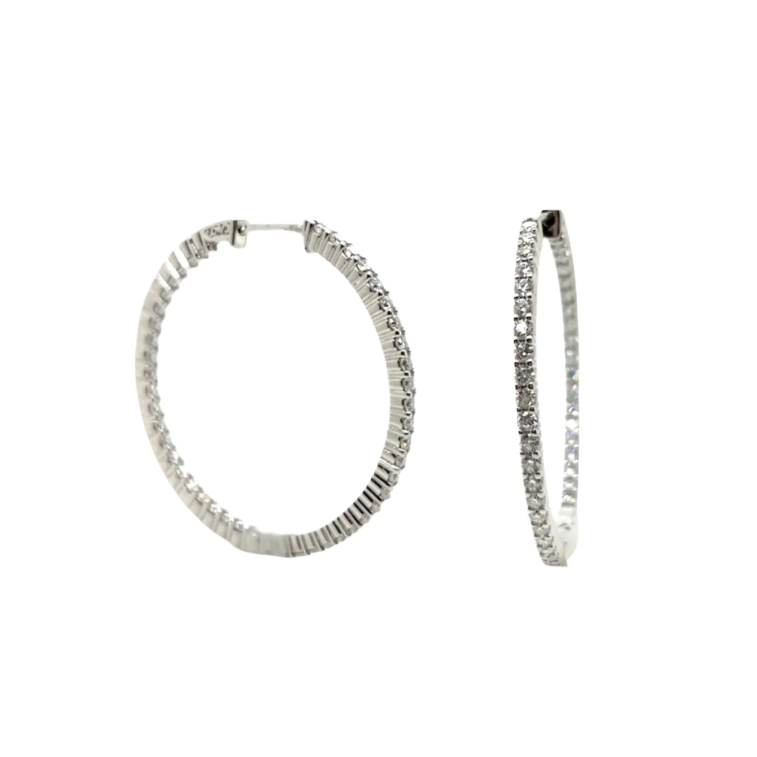 Lab-Created moissanite Hoops Earrings Sterling Silver - M203809