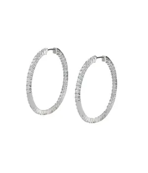 Lab-Created moissanite Hoops Earrings Sterling Silver - M203809