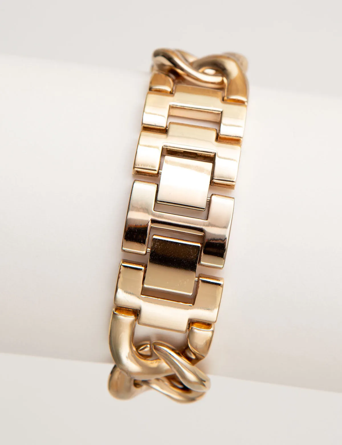 LADIES GOLD EMBELLISHED CHAIN BRACELET WATCH