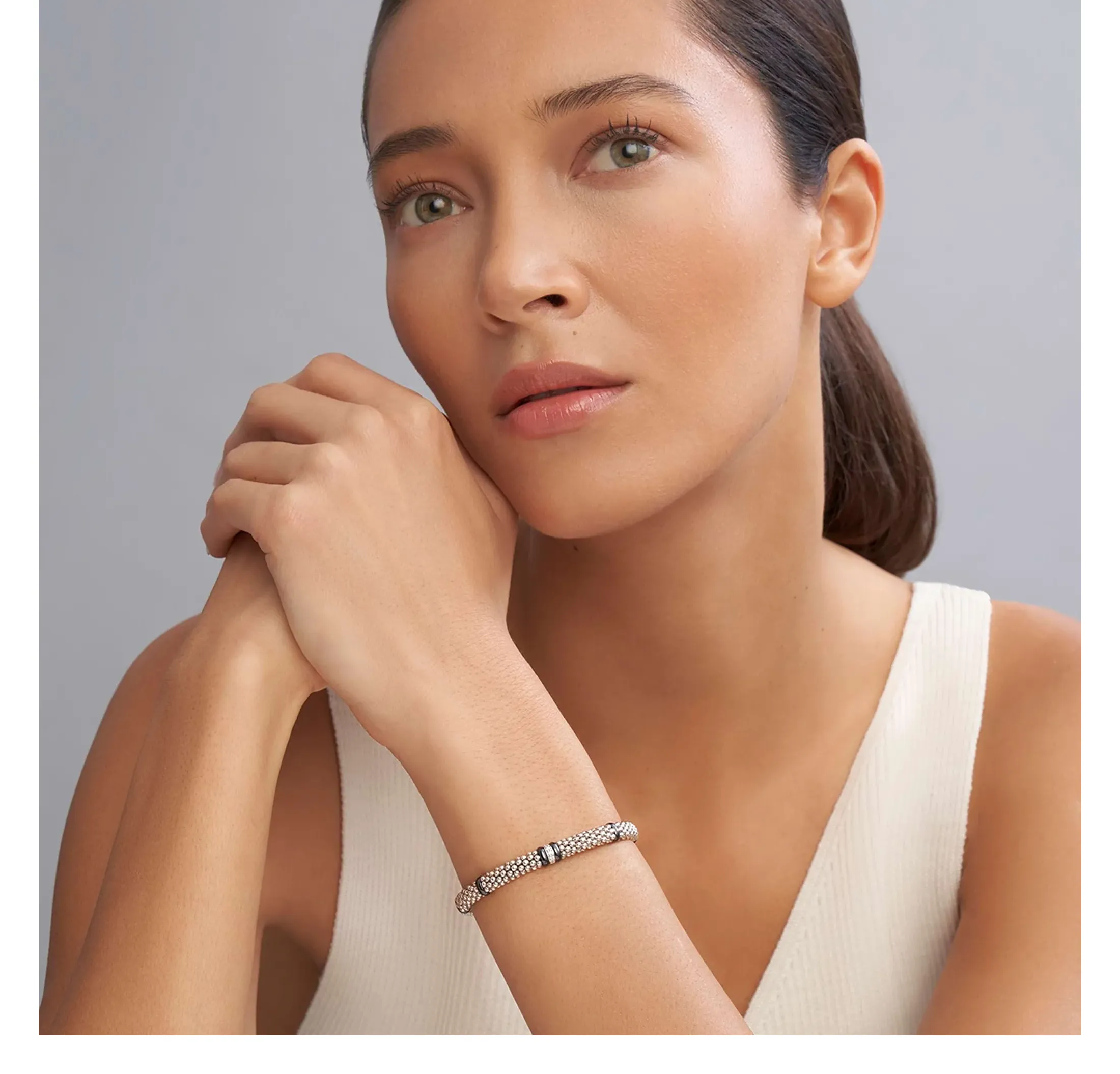 LAGOS Black Caviar Single Station Diamond Caviar Bracelet