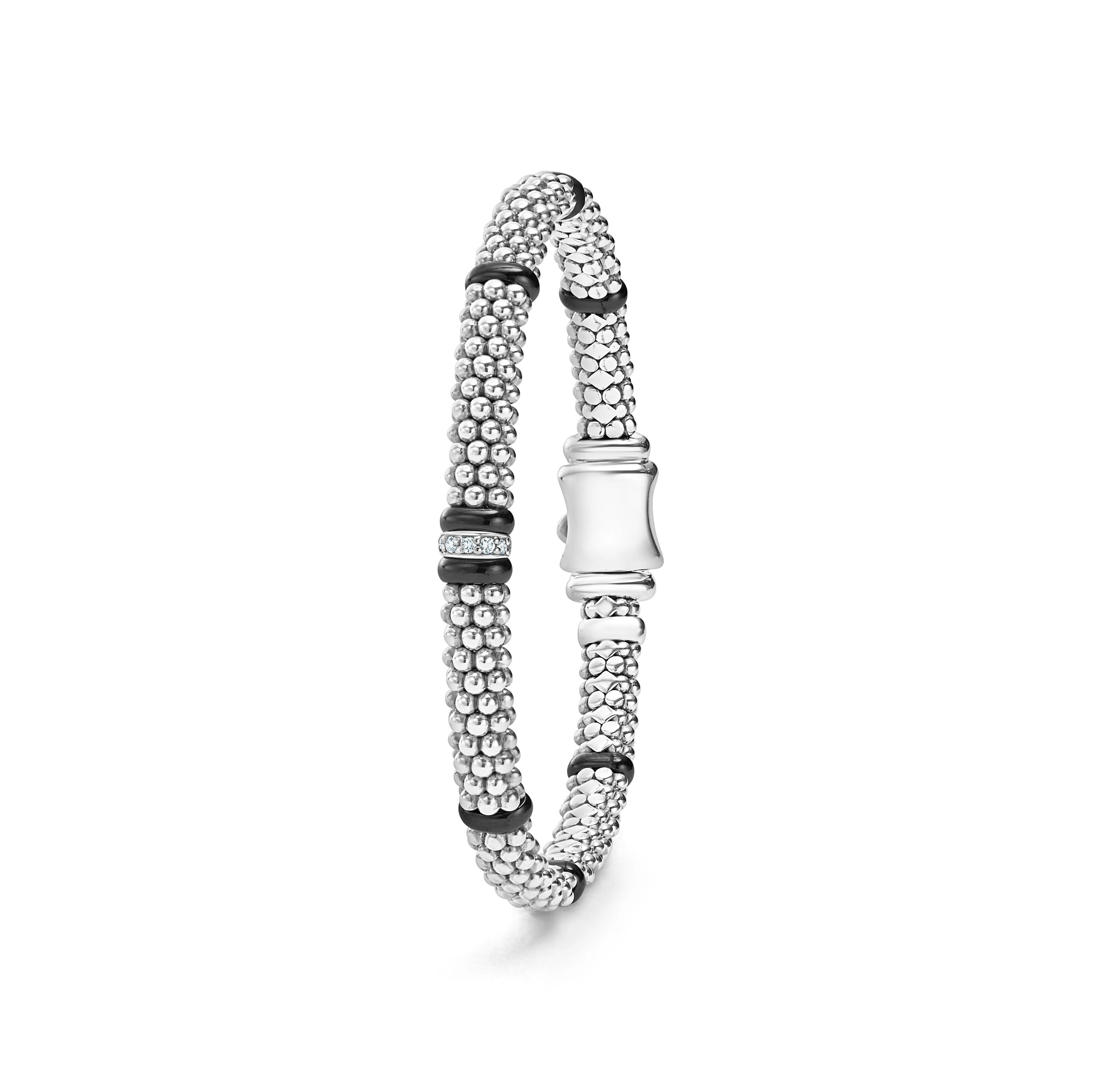 LAGOS Black Caviar Single Station Diamond Caviar Bracelet