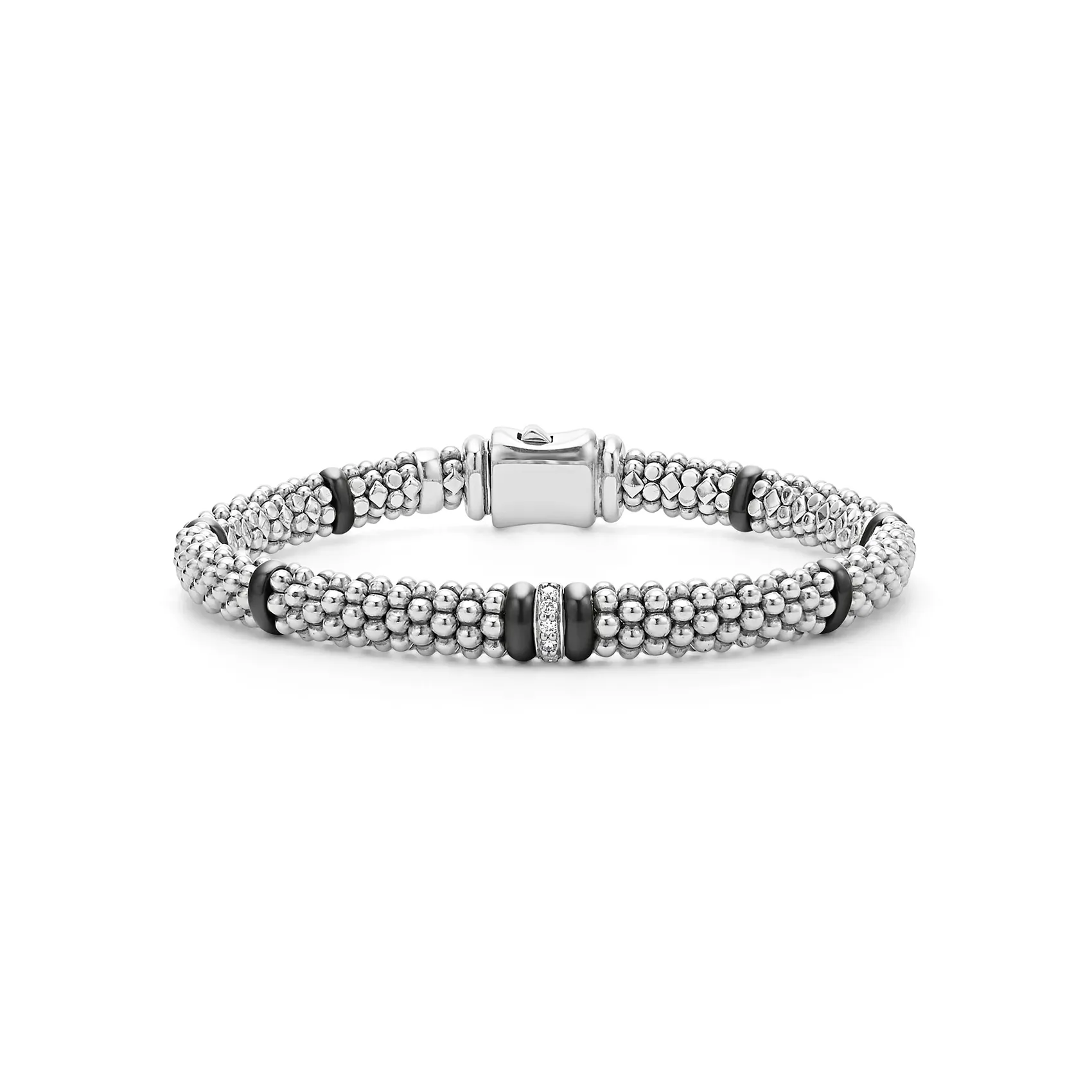 LAGOS Black Caviar Single Station Diamond Caviar Bracelet