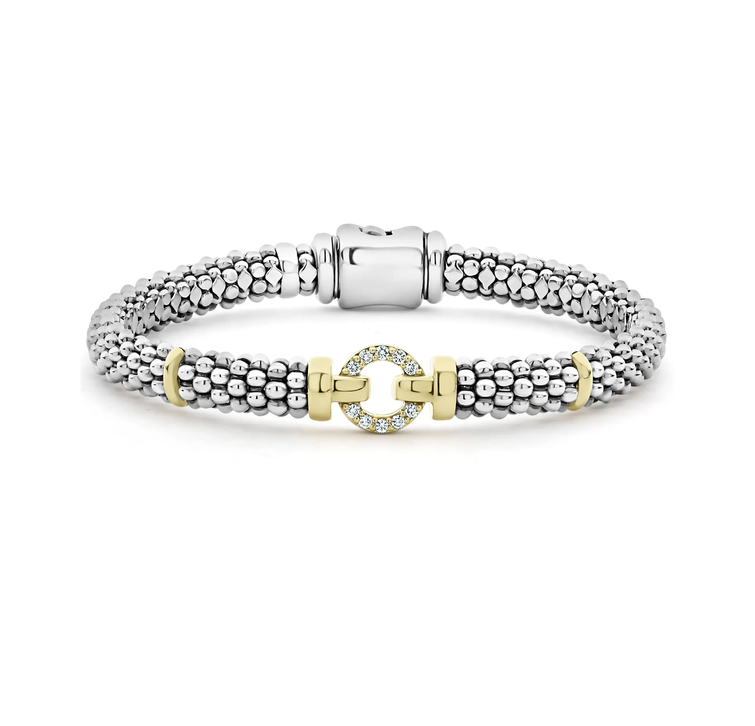 LAGOS Enso Two Tone Diamond Circle Bracelet