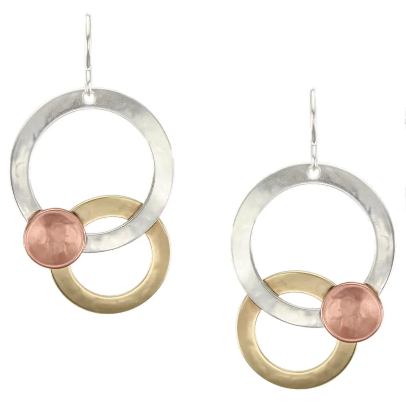 Large Layered Rings with Dished Disc Earring