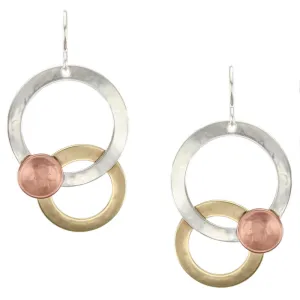 Large Layered Rings with Dished Disc Earring