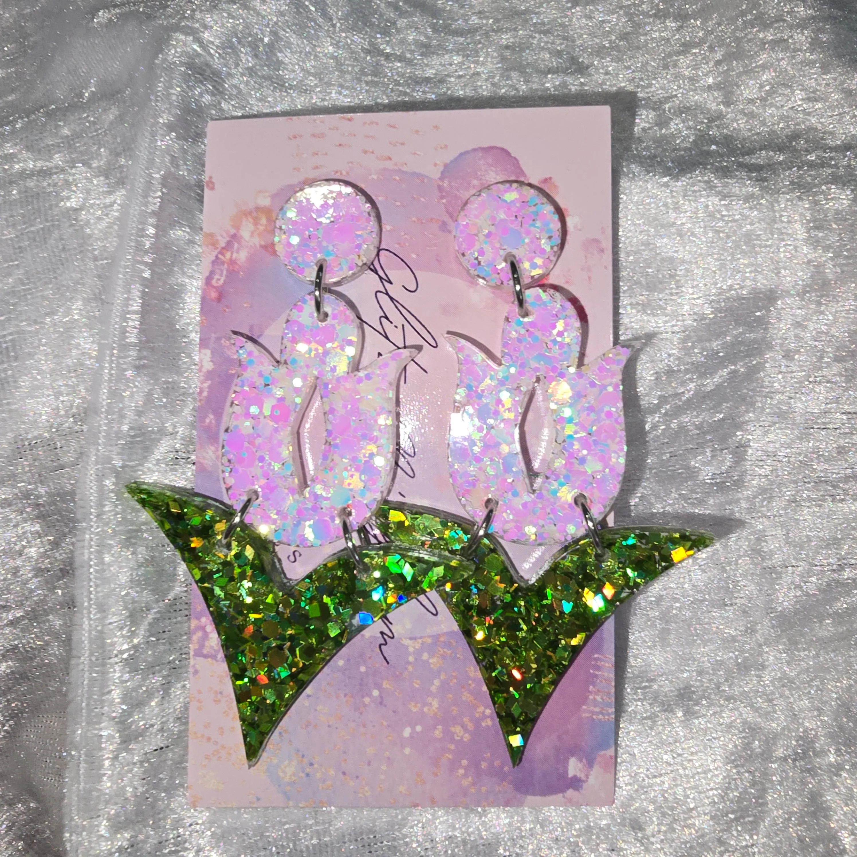 Large Tulip #3 Dangle Earrings