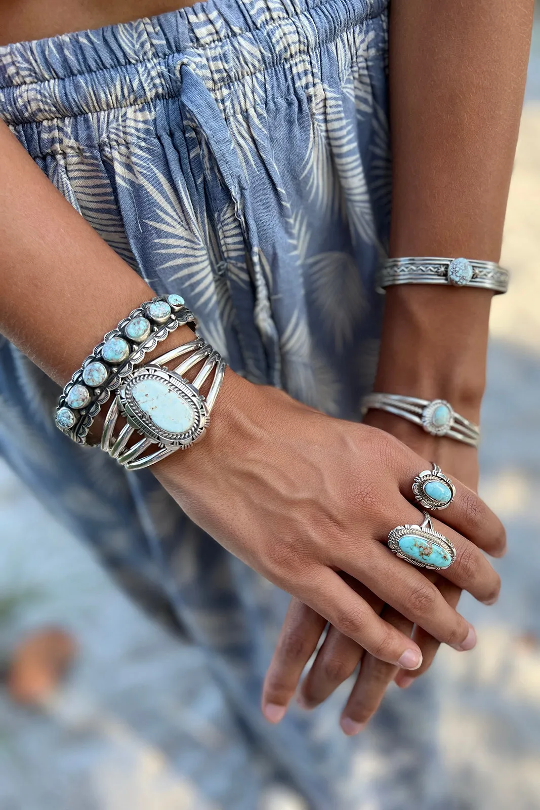 Larry Yazzie  Dry Creek Turquoise Cuff Bracelet