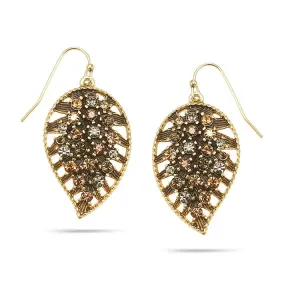 LEAF CRYSTAL DROP EARRINGS #306BR3101 (5E5/3C1/6E1/2C4)