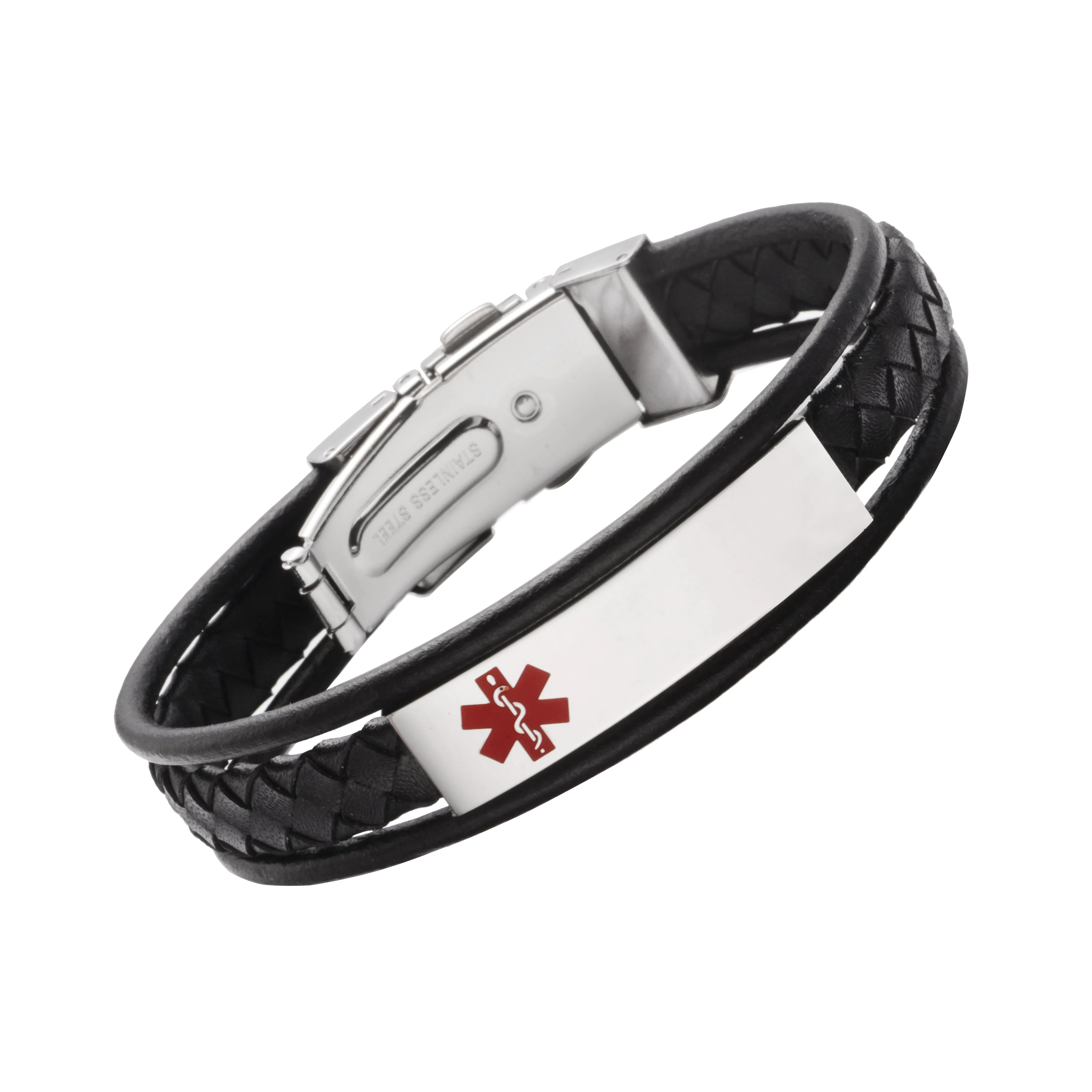 LEATHER WRAP MEDICAL ALERT BRACELETS